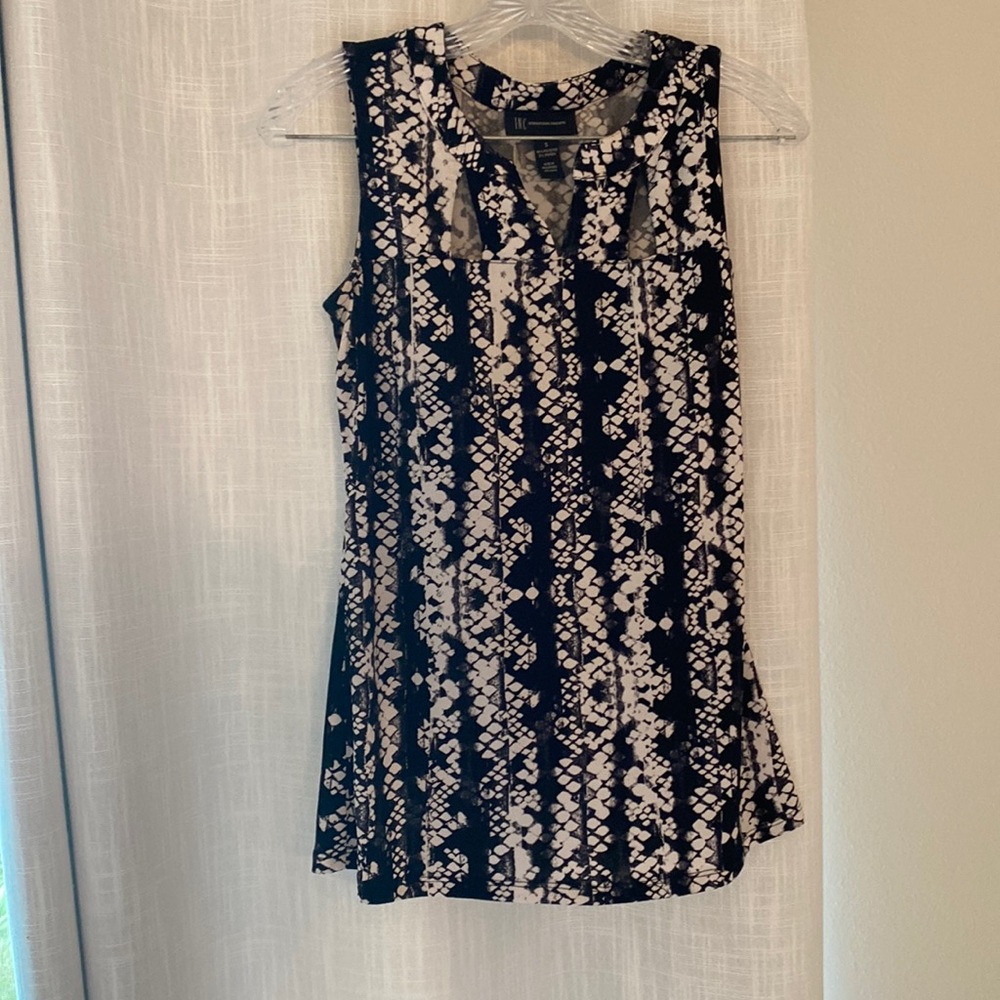 INC top - snake like black and white pattern. Size S.